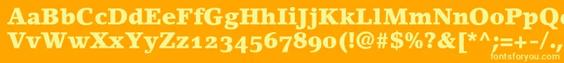LinoletterBlackOldstyleFigures Font – Yellow Fonts on Orange Background