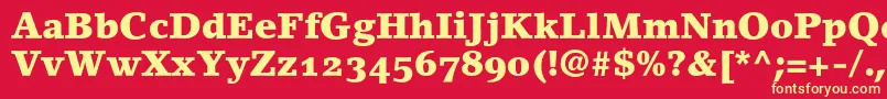 LinoletterBlackOldstyleFigures Font – Yellow Fonts on Red Background