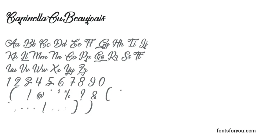 Czcionka CapinellaOuBeaujoais – alfabet, cyfry, specjalne znaki