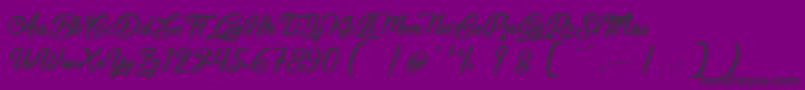 Fonte CapinellaOuBeaujoais – fontes pretas em um fundo violeta