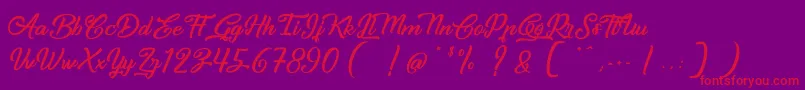 CapinellaOuBeaujoais Font – Red Fonts on Purple Background