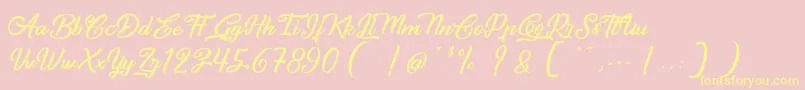 CapinellaOuBeaujoais-Schriftart – Gelbe Schriften auf rosa Hintergrund