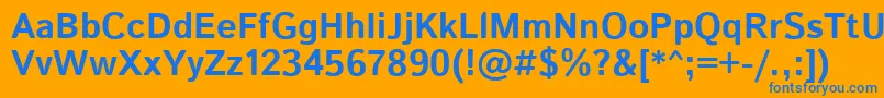 IstokwebBold-Schriftart – Blaue Schriften auf orangefarbenem Hintergrund
