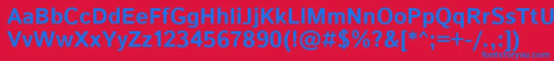 フォントIstokwebBold – 赤い背景に青い文字