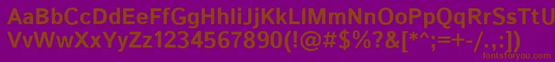 IstokwebBold-fontti – ruskeat fontit violetilla taustalla