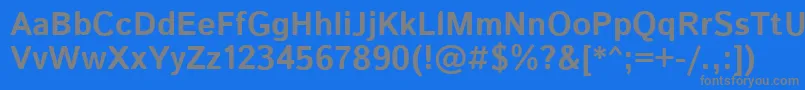 IstokwebBold-fontti – harmaat kirjasimet sinisellä taustalla