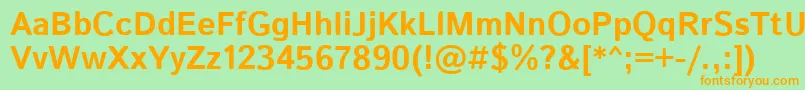 Шрифт IstokwebBold – оранжевые шрифты на зелёном фоне