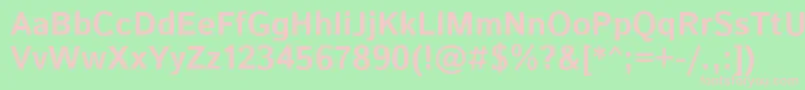 フォントIstokwebBold – 緑の背景にピンクのフォント