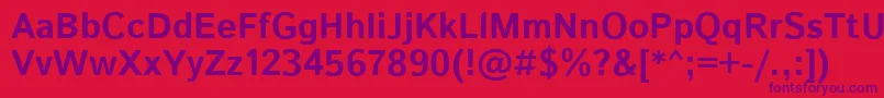 IstokwebBold-Schriftart – Violette Schriften auf rotem Hintergrund