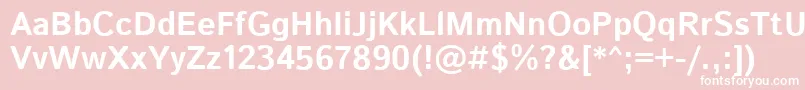 IstokwebBold-fontti – valkoiset fontit vaaleanpunaisella taustalla