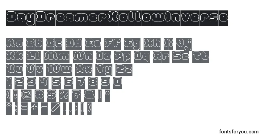 Шрифт DayDreamerHollowInverse – алфавит, цифры, специальные символы