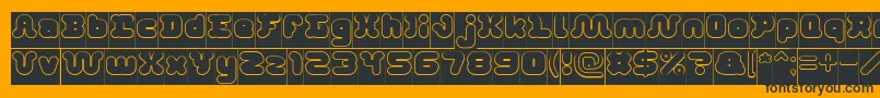 DayDreamerHollowInverse Font – Black Fonts on Orange Background