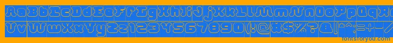 Czcionka DayDreamerHollowInverse – niebieskie czcionki na pomarańczowym tle