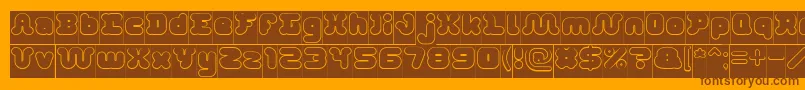 DayDreamerHollowInverse Font – Brown Fonts on Orange Background