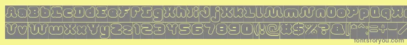 DayDreamerHollowInverse Font – Gray Fonts on Yellow Background