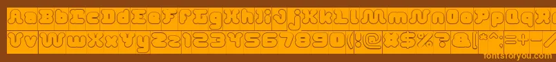 DayDreamerHollowInverse Font – Orange Fonts on Brown Background