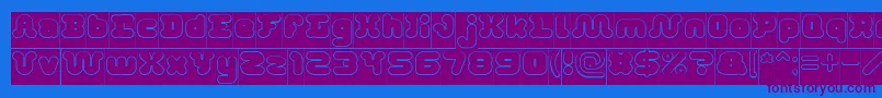 DayDreamerHollowInverse Font – Purple Fonts on Blue Background
