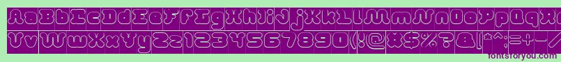 DayDreamerHollowInverse Font – Purple Fonts on Green Background