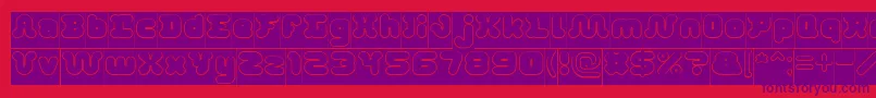DayDreamerHollowInverse-Schriftart – Violette Schriften auf rotem Hintergrund
