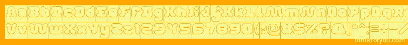 DayDreamerHollowInverse Font – Yellow Fonts on Orange Background