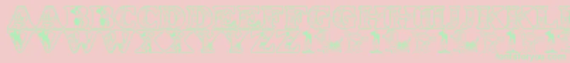 LmsWoodysRoundup Font – Green Fonts on Pink Background