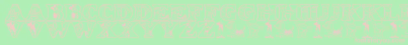 LmsWoodysRoundup Font – Pink Fonts on Green Background