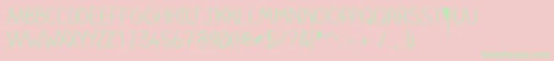 ClairehandlightWebfont Font – Green Fonts on Pink Background