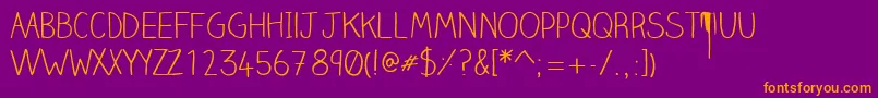 ClairehandlightWebfont Font – Orange Fonts on Purple Background