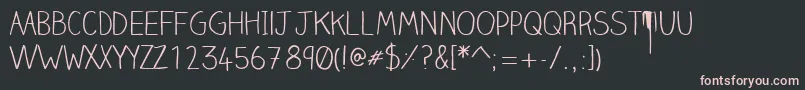 Czcionka ClairehandlightWebfont – różowe czcionki na czarnym tle