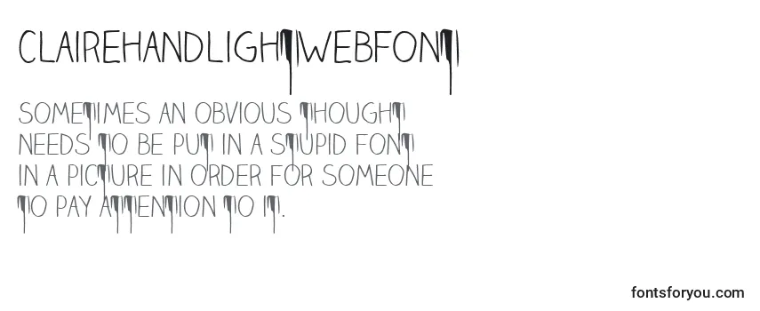 ClairehandlightWebfont-fontti