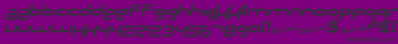 SfTechnodelightNsBoldItalic Font – Black Fonts on Purple Background