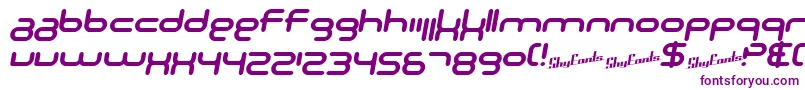 SfTechnodelightNsBoldItalic Font – Purple Fonts on White Background