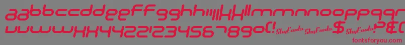 SfTechnodelightNsBoldItalic Font – Red Fonts on Gray Background