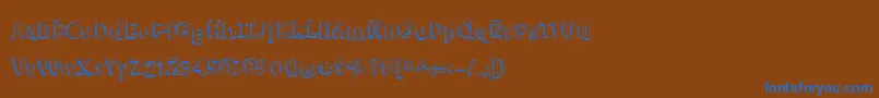 BmdMeatloaf Font – Blue Fonts on Brown Background