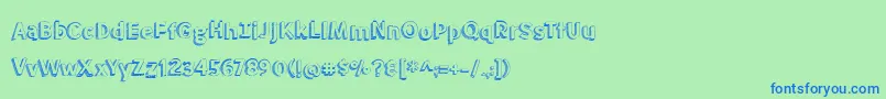 BmdMeatloaf Font – Blue Fonts on Green Background