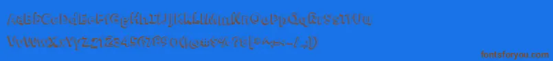 BmdMeatloaf Font – Brown Fonts on Blue Background