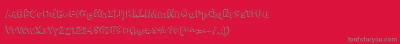 BmdMeatloaf Font – Gray Fonts on Red Background