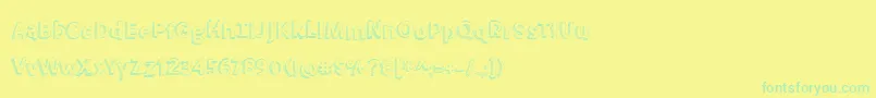 BmdMeatloaf-Schriftart – Grüne Schriften auf gelbem Hintergrund