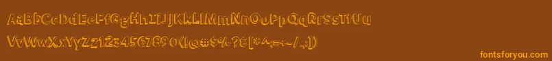 BmdMeatloaf Font – Orange Fonts on Brown Background
