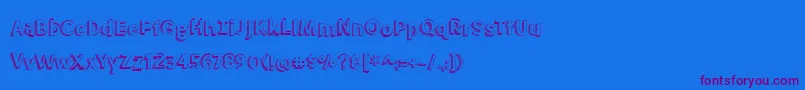 BmdMeatloaf Font – Purple Fonts on Blue Background