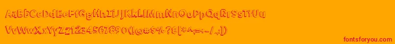 BmdMeatloaf Font – Red Fonts on Orange Background