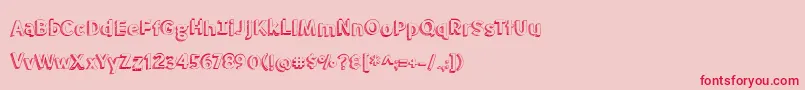 フォントBmdMeatloaf – ピンクの背景に赤い文字