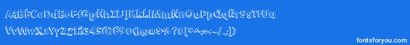 フォントBmdMeatloaf – 青い背景に白い文字