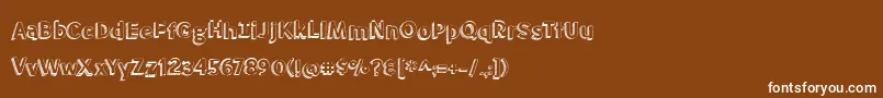 BmdMeatloaf Font – White Fonts on Brown Background