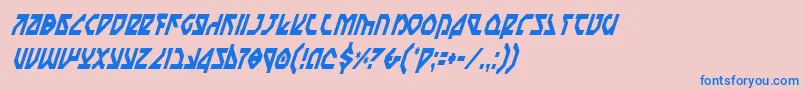 フォントNostroci – ピンクの背景に青い文字