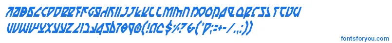 フォントNostroci – 白い背景に青い文字