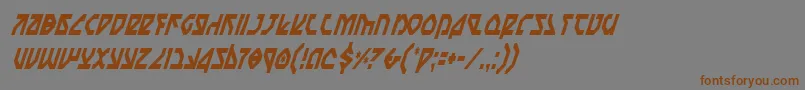 フォントNostroci – 茶色の文字が灰色の背景にあります。