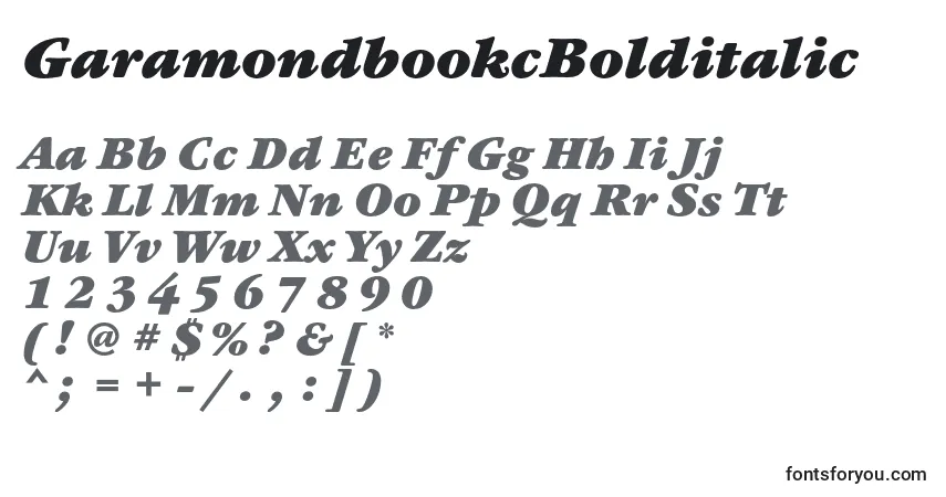 A fonte GaramondbookcBolditalic – alfabeto, números, caracteres especiais