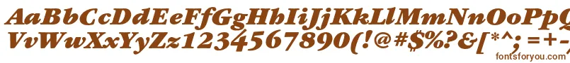 GaramondbookcBolditalic-fontti – ruskeat fontit valkoisella taustalla