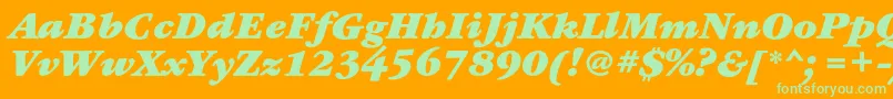 GaramondbookcBolditalic Font – Green Fonts on Orange Background